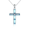2020 New Arrival High Quality Fashion Shiny Zircon Cross 925 Sterling Silver Ladies`Pendant Necklaces Jewelry Women Gift