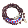 2020 New Arrival Natural 6mm Garnet Bracelet with Lovely Fox Accessories Three Layer Elestic Bracelet Women's Jewelry Good Gift