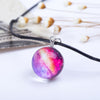 2020 New Arrival Nebula Space Universe Galaxy Necklace Women Girls Wholesale Glass Ball Choker Pendant Rope Chain Gift 2C0193