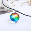 2020 New Arrival Nebula Space Universe Galaxy Necklace Women Girls Wholesale Glass Ball Choker Pendant Rope Chain Gift 2C0193