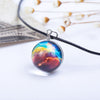 2020 New Arrival Nebula Space Universe Galaxy Necklace Women Girls Wholesale Glass Ball Choker Pendant Rope Chain Gift 2C0193