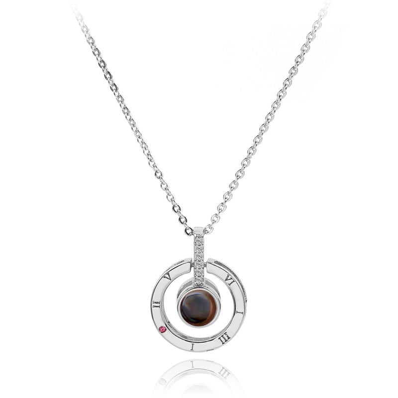 2020 New Arrival Rose Gold & Silver 100 Languages I love you Projection Pendant Necklace Romantic Love Memory Wedding Necklace