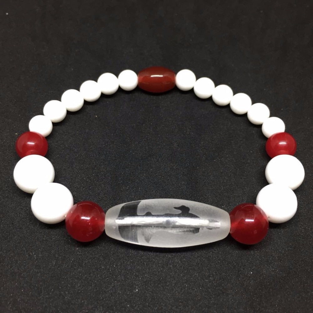 2020 New Arrival Tibet Dzi Ji Bracelet Crystal Beasd Bracelet with Red Agate and Tridacna Stone