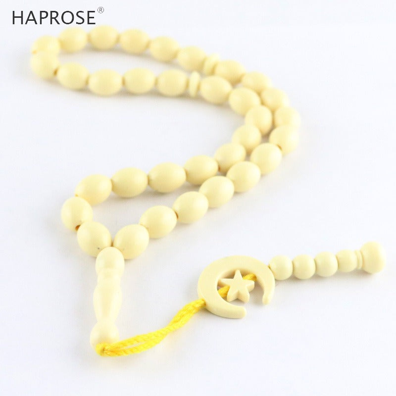 2020 New Beige White Bead Bracelet 33 tasbih Muslim Ala Beads Oval 10x12mm tasbin Children Gift tesbih Free Post