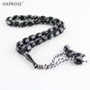 2020 New Black Bracelet Carving Allah Beads Retro Style Bracelet 33 Beads Islam Muslim Allah Text Beads 10*13mm tasbih Gift