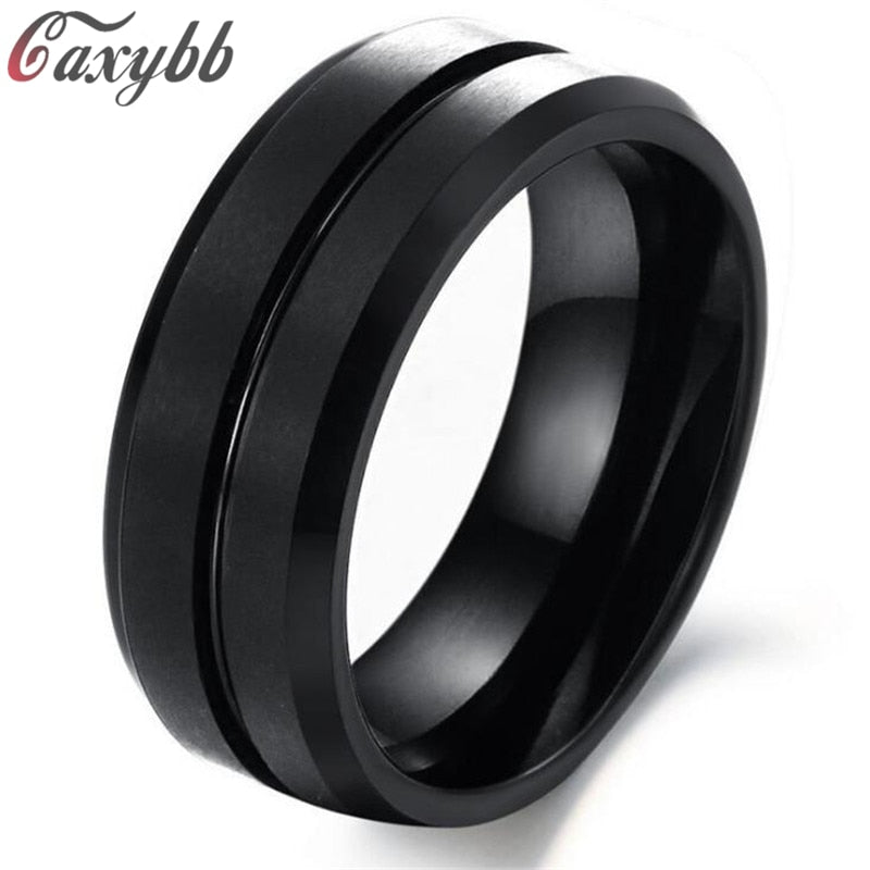 2020 New Black Men Ring 100% Titanium Carbide Men's Jewelry Wedding Bands Classic Boyfriend Gift
