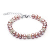 2020 New Charm Bracelet Pearl Jewelry zircon Bracelet 100% Natural Pearl 925 Sterling Silver Bracelet gift For Women