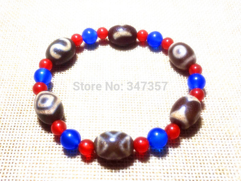 2020 New China Tibetan Jewelry Qualitied 12mm*16mm Multi-pattern Dzi Beads Bracelet for Women Bring Good Luck