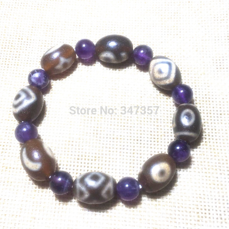 2020 New China Tibetan Jewelry Qualitied 12mm*16mm Multi-pattern Dzi Beads Bracelet for Women Bring Good Luck