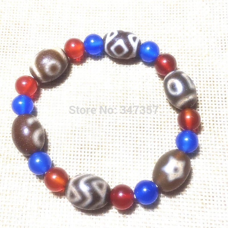 2020 New China Tibetan Jewelry Qualitied 12mm*16mm Multi-pattern Dzi Beads Bracelet for Women Bring Good Luck