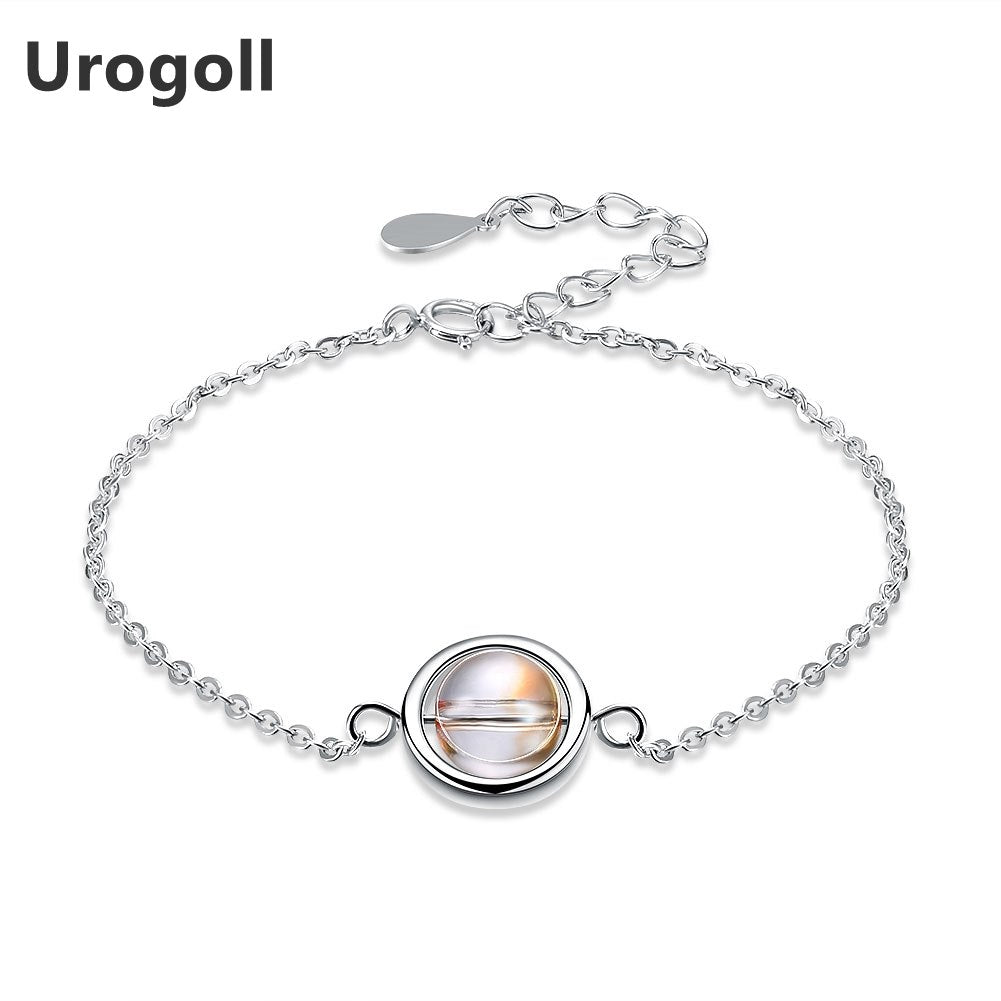 2020 New Crystals Element Jewelry 925 Sterling Silver Bracelet with Rotatable Oval Crystal Bead Bracelet Hot Sale