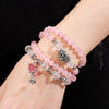2020 New Design Natural Crystal Bracelet Pinky Quartz with Lovely Charm Pendant 108pcs Prayer Beads Fashion Rosary Free shipping