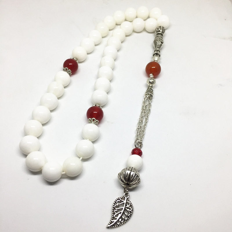 2020 New Designed 33 Natural Tridacna Stone 10mm Round Shape Gem Stone Kehribar Tesbih Islamic Muslim prayer beads Tasbih Allah