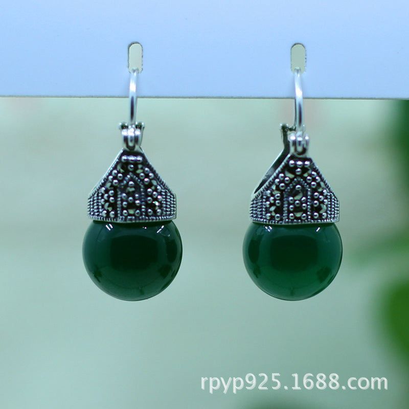 2020 New Earings Fashion Jewelry Character Product S925 Jewelry Wholesale Agate Eardrop Of Europe And The Women's Personality