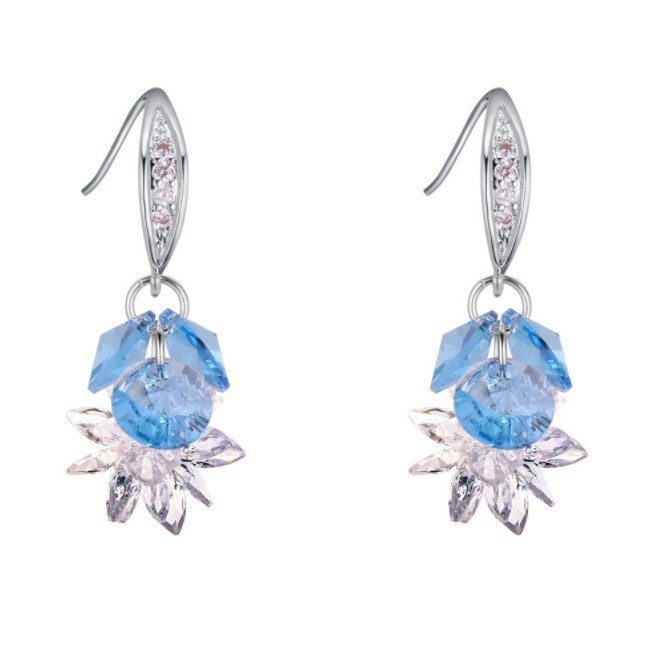 2020 New Earrings 6 Colors Crystal From Austrian Fashion ice flower zircon earrings Fine Jewelry fit Original Woman Earrings