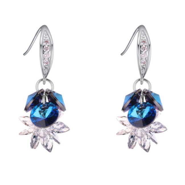 2020 New Earrings 6 Colors Crystal From Austrian Fashion ice flower zircon earrings Fine Jewelry fit Original Woman Earrings