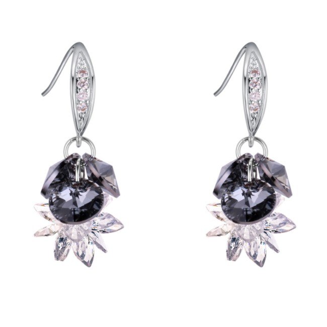 2020 New Earrings 6 Colors Crystal From Austrian Fashion ice flower zircon earrings Fine Jewelry fit Original Woman Earrings