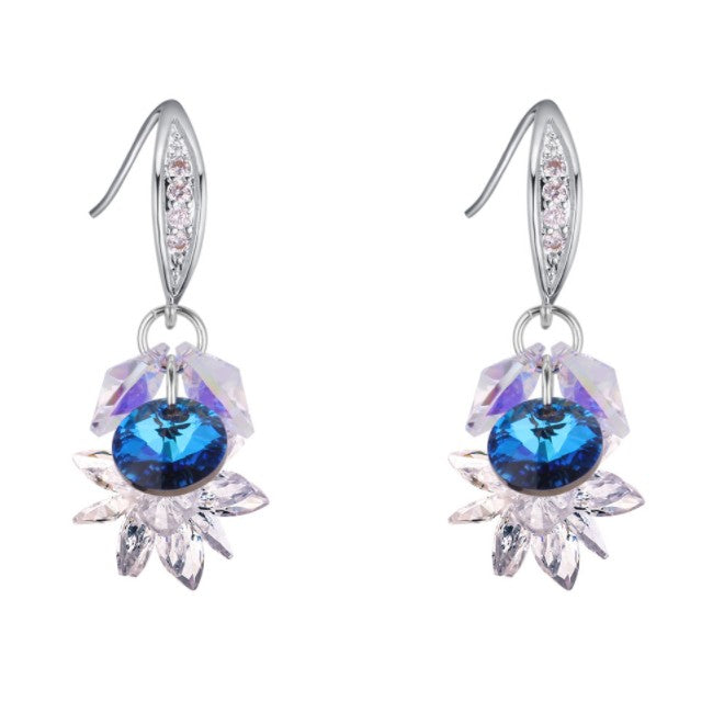2020 New Earrings 6 Colors Crystal From Austrian Fashion ice flower zircon earrings Fine Jewelry fit Original Woman Earrings