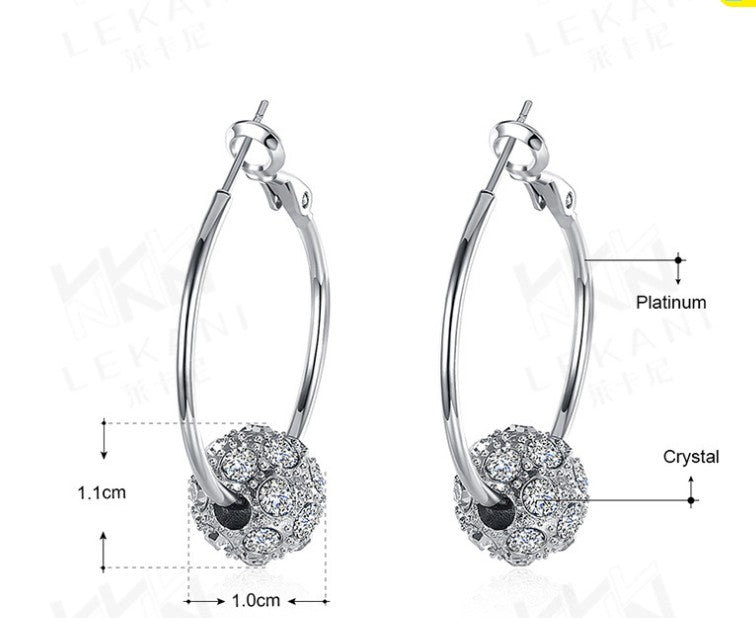 2020 New Earrings European Fashion Jewelry Crystal from Austrian Wholesale Sweet temperament earrings For Women and female