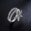 2020 New European Hot Sale Female Crystal from Swarovski Simple Luxury Starfish zircon jewelry ring Fit Wedding Party For Women