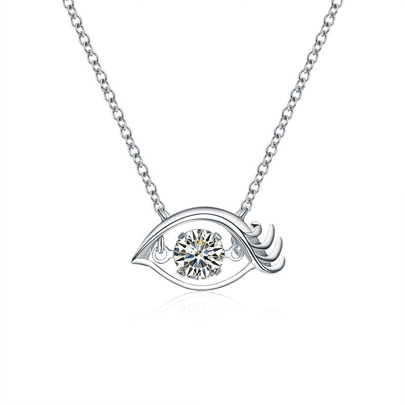 2020 New European style simple single zircon demon eye necklace female Crystal from Austrian Fine Jewelry For Women