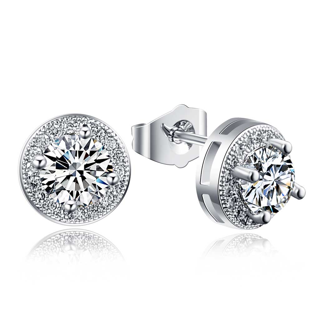 2020 New E033 Stud Earrings With AAA CZ Stone Fashion Women Earrings For Wedding Party Jewelry Accessories