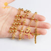 2022 FINE4U N052 Cross Pendant Necklace For Men Women 316L Stainless Steel Rosary Beads Necklace Religious Jewelry