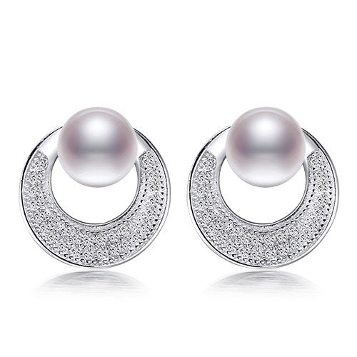 2020 New Fashion 100% Genuine Natural Pearl Earrings Pearl Jewelry With 925 Sterling Silver Earrings For Women