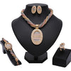 2020 New Fashion African Beads Jewelry Set Exquisite Carved Dubai Pure gold -color Jewelry Set Nigerian Wedding Bridal Bijoux