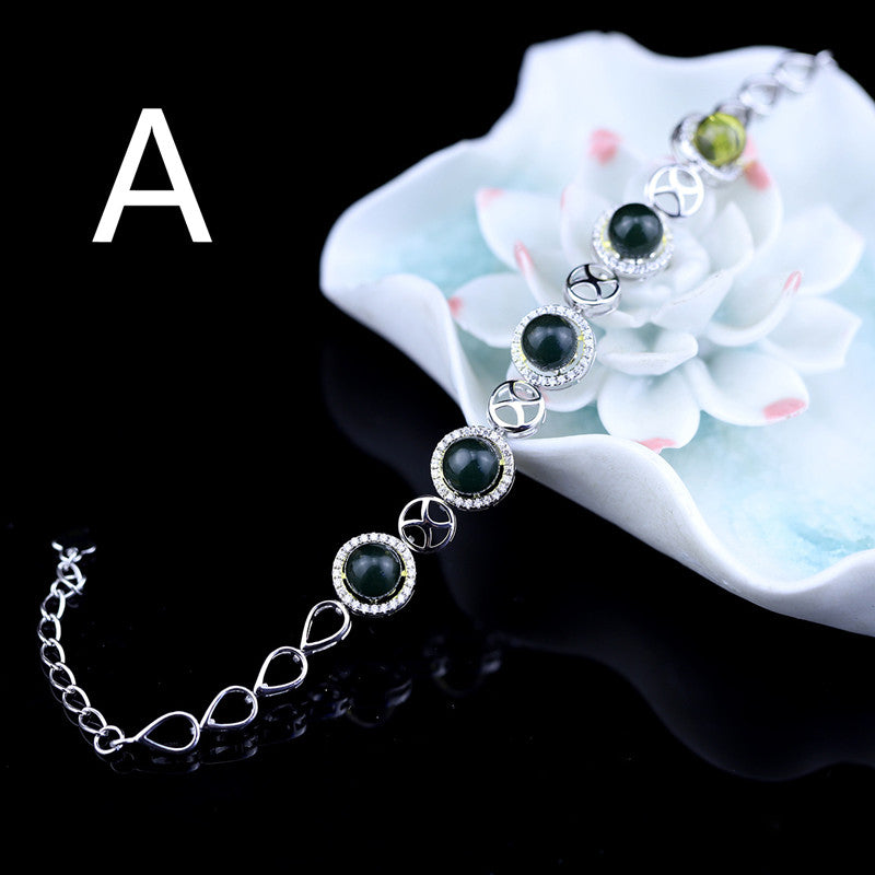 2020 New Fashion Bracelet&Bangle For Women 100% 925 Pure Silver Blue Amber Original Sterling Silver Jewelry Wedding Gifts