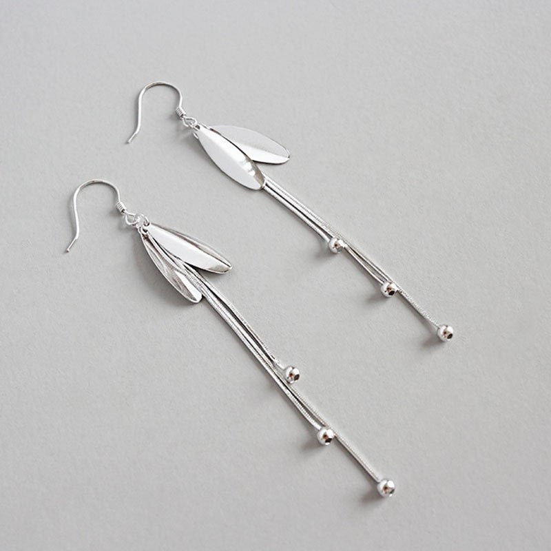 2020 New Fashion Butterfly Earrings Long Chain Charm 925 Sterling Silver Drop Earrings Female