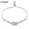 2020 New Fashion Constellation Adjustable Bracelets for Women Fine Jewelry Certificate 925 Sterling Silver Aquarius Bracelets