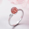 2020 New Fashion Cute Animal Bell 925 Sterling Silver Jewelry Sweet Strawberry Crystal Cat Opening Rings