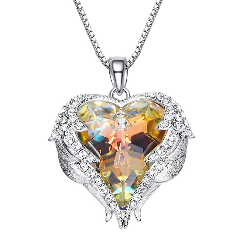 2020 New Fashion Heart Shape Design Crystal Necklace Charms Women Birthd Party Exquisite Gift Jewelry Accessories
