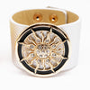 2020 New Fashion Ladies Jewelry PU Leather Adjustable Bracelet Wide Alloy Punk Retro Bracelets & Bangles Women Jewelry Gift