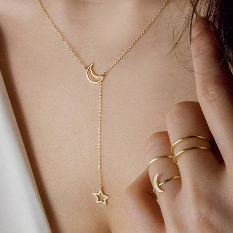 2020 New Fashion Minimalist Dainty Moon Star Ball Long Chain Pendant Necklaces Jewelry Women Girls Gift Femme Mujer Collares