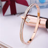 2020 New Fashion Stainless Steel Bangles Bracelet For Women Padlock Gold Rose Gold Silver Color Key Charm Famous Brand Jewelry