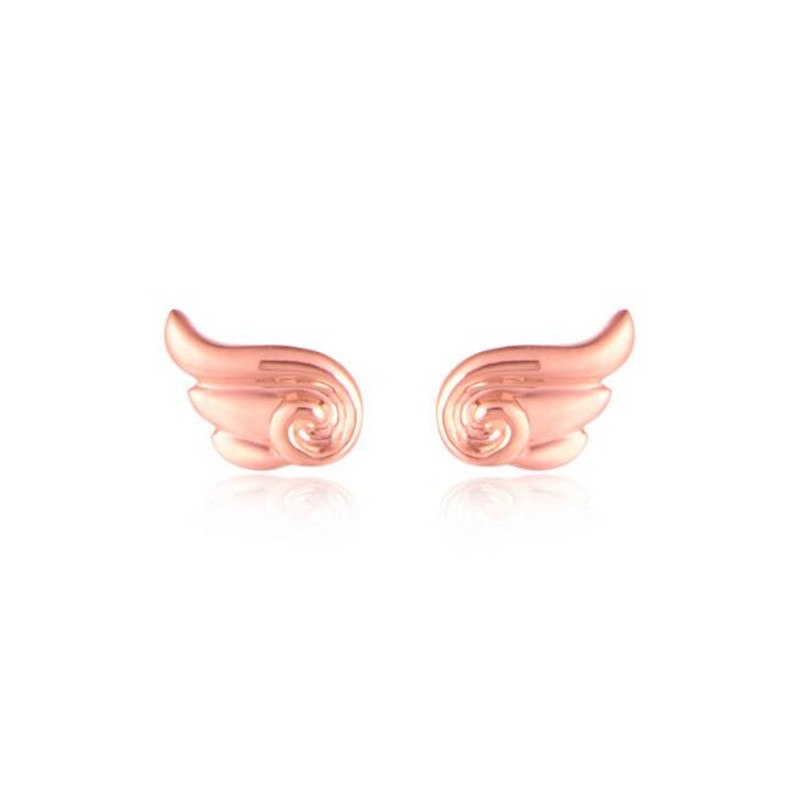 2020 New Fashion Women 18K Gold Jewelry Angel Wings Ear Stud Earrings For Women AU750 Gold Jewelry Brincos femme