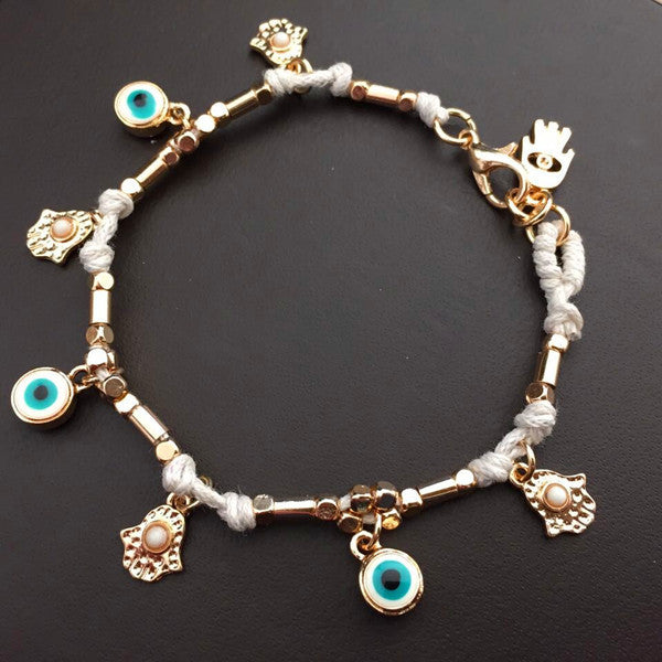 2020 New Fashion jewelry handcrafted jewelry bracelet Unisex Crystal from Austrian Retro Simple Palm Eye Bracelet 4 Colors