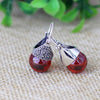 2020 New Limited Earings Fashion Jewelry Real 925 Sterling Silver Earrings For WomenWholesale Lady Elegant Garnet Ear Clip