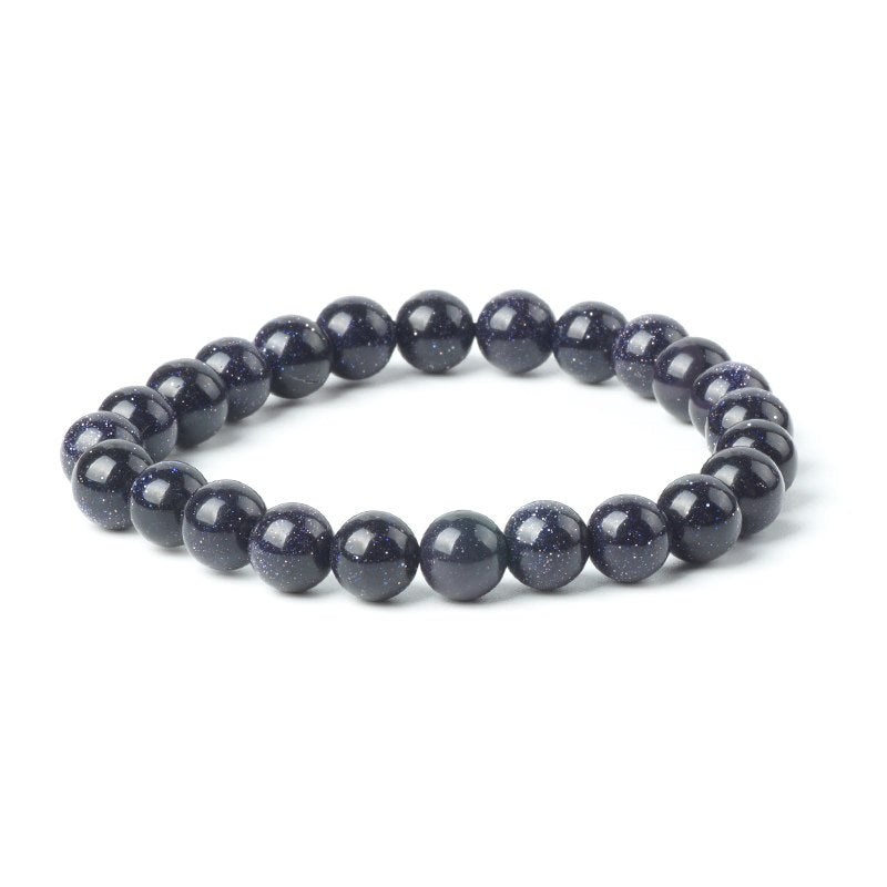 2020 New Natural Aventurine Bracelet Dark Blue Stone Blink Charms Bracelet 8mm Loose Gemstone Bracelets Jewelry for Women Men