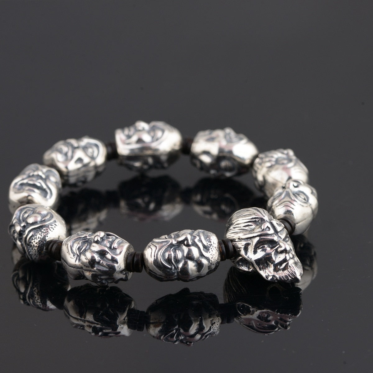 2020 New Promotion Bracelet Elegance Jewelry Line S925 Pure Thai Retro Craft Hand String 18 Arhats Bracelet Beads Male Model