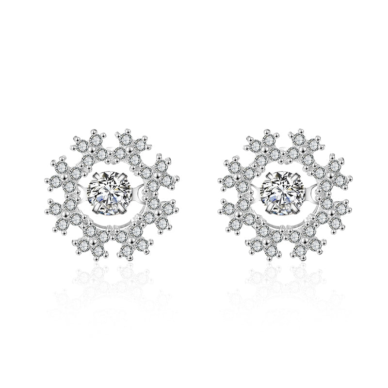 2020 New Real Trendy Zircon Party Jewelry 925 Sterling Silver Geometric Stud Earrings For Women