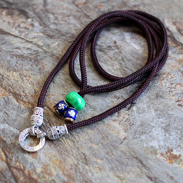 2020 New S925 pure silver jewelry   Thai silver handmade TieLong gave birth to the new universal buckle necklace