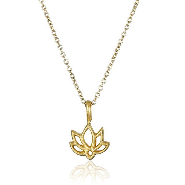 2020 New Simple Lotus Pendant Short Chain Choker Necklace For Women Golden wish necklace with card Jewelry As gift GOOD KARMA