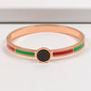 2020 New Titanium steel Brand Black Circle bracelet bangles for women rose gold fashion fine jewelry logo top quality