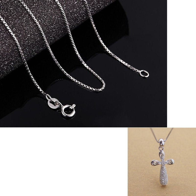 2020 New Top Quality Necklace Cross Pendant 925 sterling silver Cross Necklace Women Fine Jewelry Trendy collares