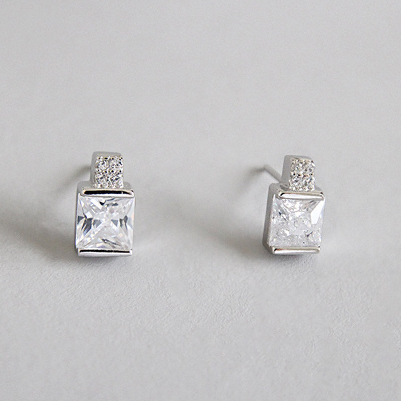 2020 New Trend Stud Earrings Squaer Inlaid Zircon Romantic Earrings For Women Girl Jewelry Gift Mother's Day