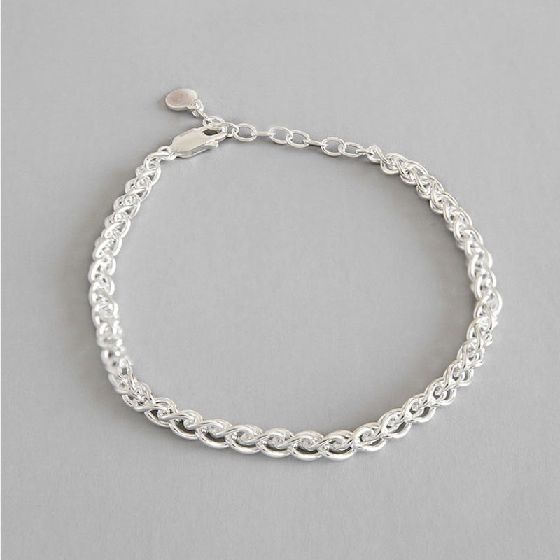 2020 New Trendy Authentic 925 Sterling Silver Jewelry Twisted Braided Chain Bracelets for Women Nice Gifts