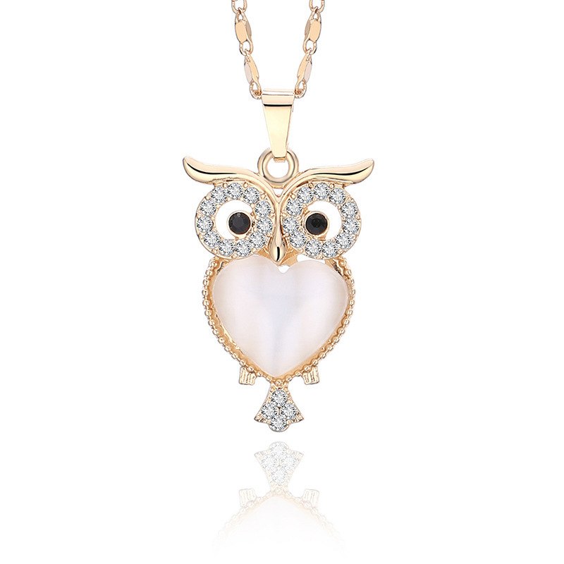 2020 New Zi Alloy Cute Little Owl Necklaces AAA CZ Pendant Necklaces Trendy Women Jewelry Accessories